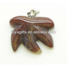 Wholesale natural rhodonite maple leaf pendant